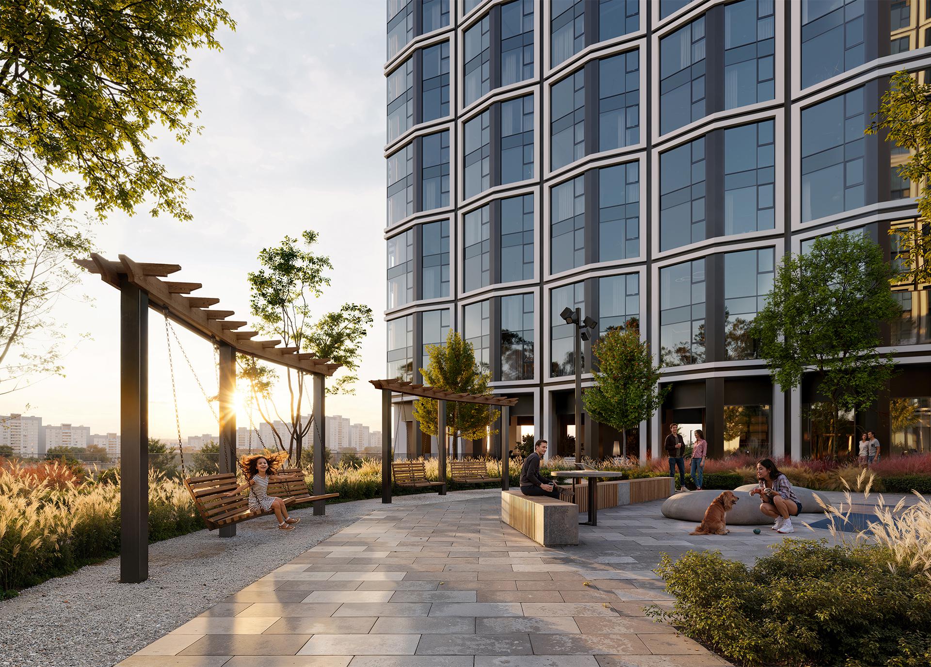 Двор-парк площадью 3 га в проекте Dream Riva (визуализация)