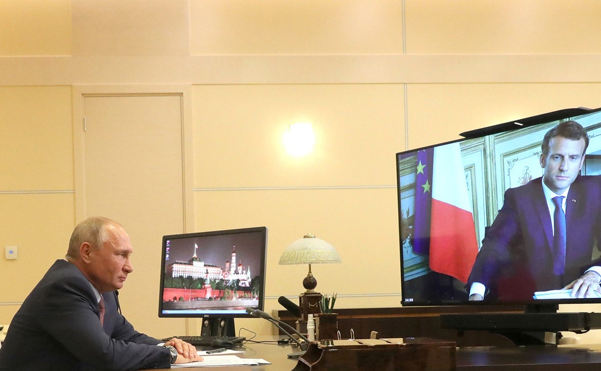 Беседа Владимира Путина с Эммануэлем Макроном