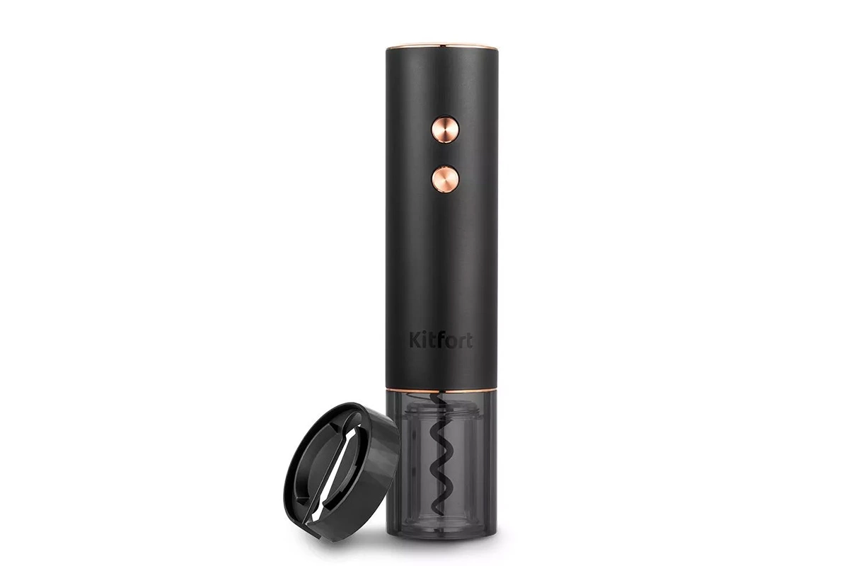 Электрический штопор выглядит лаконично и компактно