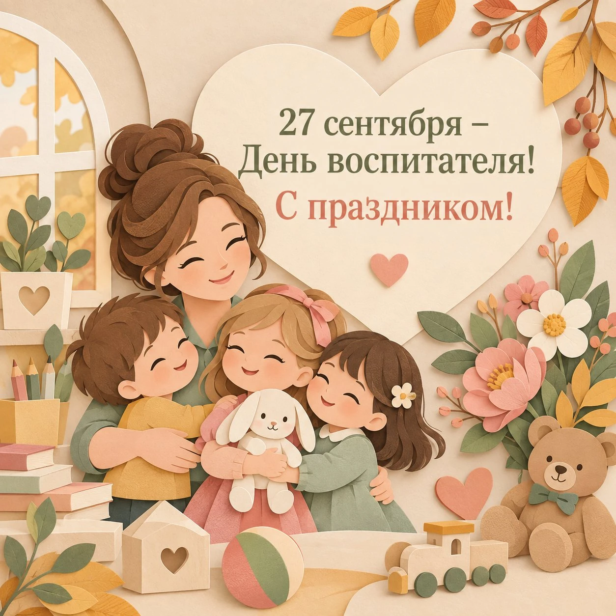 Поздравительная открытка ко Дню воспитателя