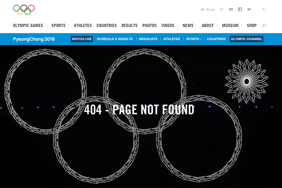 МОК проиллюстрировал ошибку 404 нераскрывшимся кольцом с Игр в Сочи
