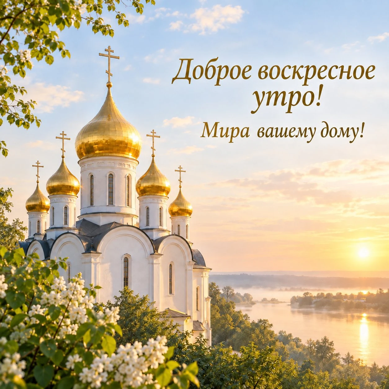 Православная открытка с добрым воскресным утром