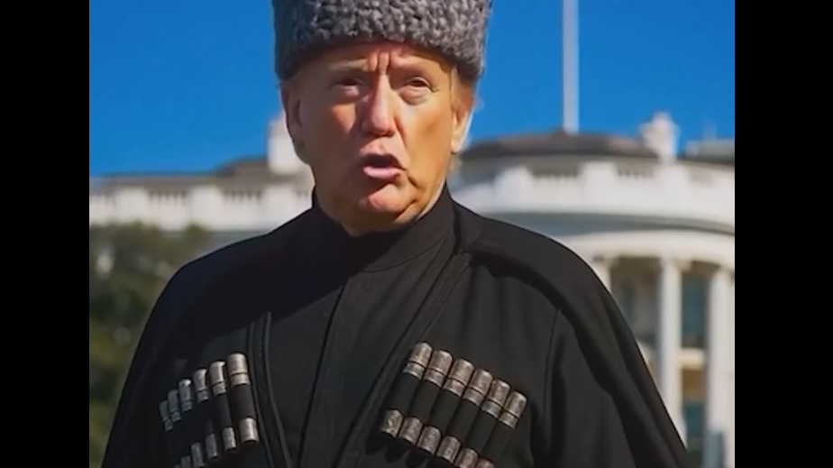 Кадыров опубликовал видео с Трампом в черкеске на фоне Белого дома