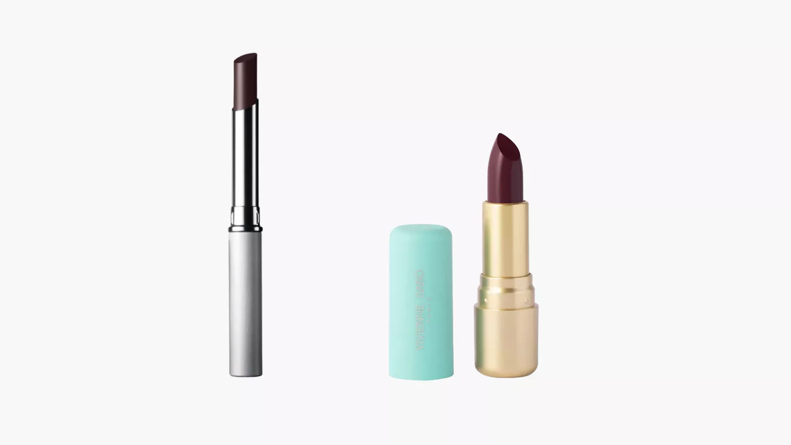 <p>Слева: помада Almost Lipstick, оттенок Black Honey, Clinique</p>

<p>Справа: помада Nude Createur, оттенок №20, Vivienne Sabo</p>