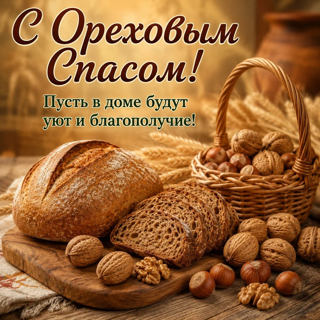 Открытка с Ореховым Спасом