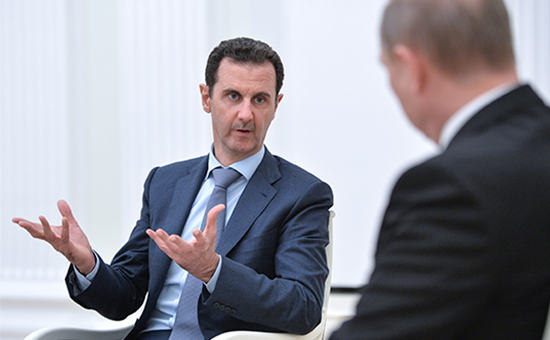 Президент Сирии Башар Асад (слева) и президент России Владимир Путин