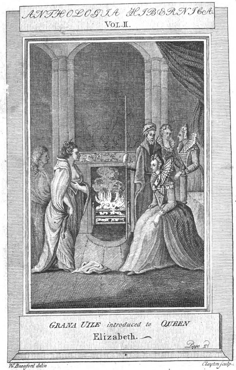 <p>Grace O&#39;Malley and Elizabeth I (from Anthologia Hibernica volume II)<br />
Date 1794</p>