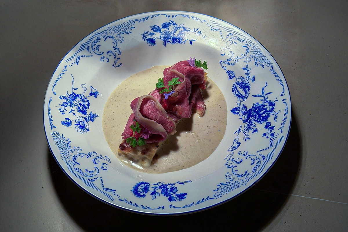 Картофельный гратен с ростбифом