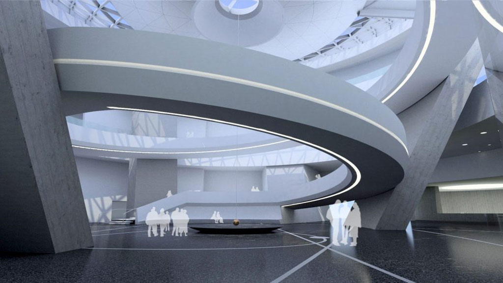 Проход по всем корпусам планетария будет осуществляться по галереям, которые объединят все три части комплекса