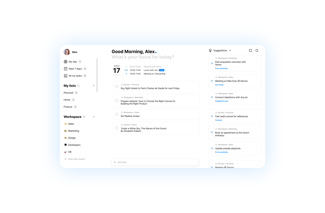 Интерфейс AnyDo