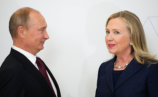Президент России Владимир Путин&nbsp;и&nbsp;Хиллари Клинтон
