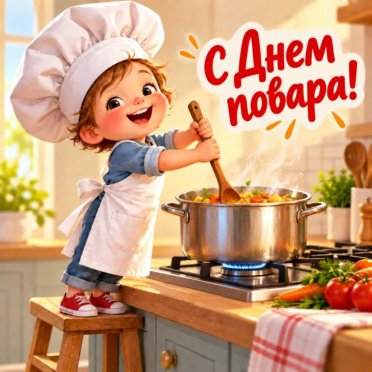 Прикольная открытка ко Дню повара