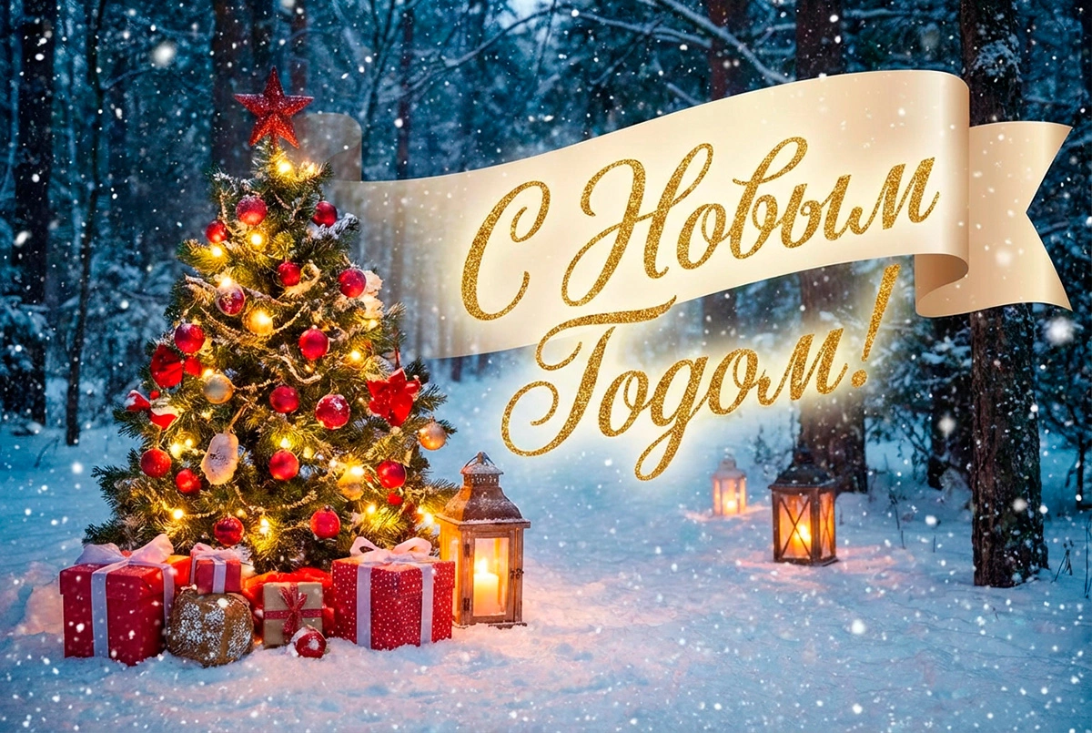 Красивая надпись «С Новым годом!»: 10 несложных и оригинальных вариантов