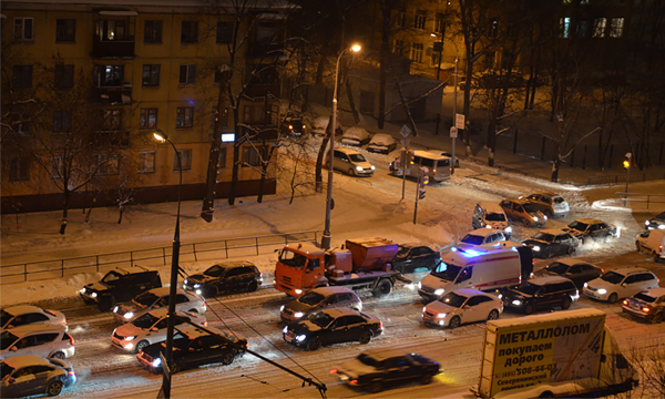 Сервис «Яндекс.Пробки» рассказал, когда снег осложнит движение в Москве