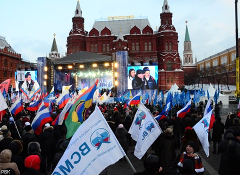 Митинг в поддержку В. Путина на Манежке