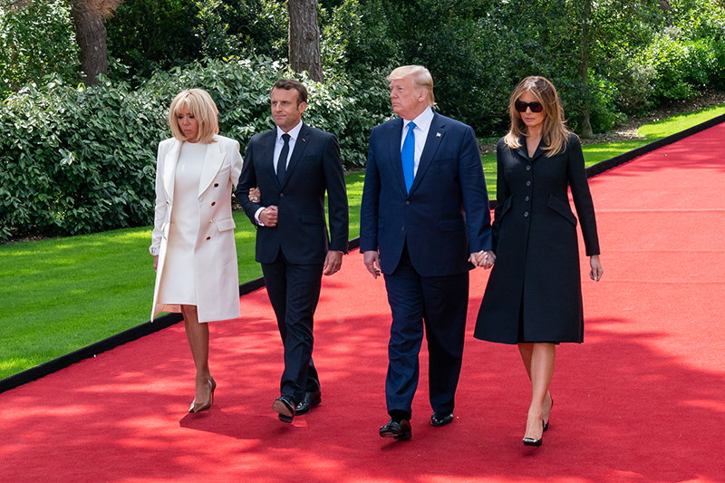 Первая леди Франции Брижит Макрон, президент Франции Эммануэль Макрон, президент США Дональд Трамп,&nbsp;первая леди США Мелания Трамп