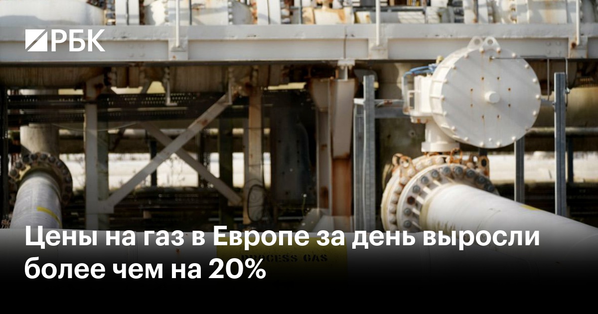 Цены на газ в Европе за день выросли более чем на 20% — РБК