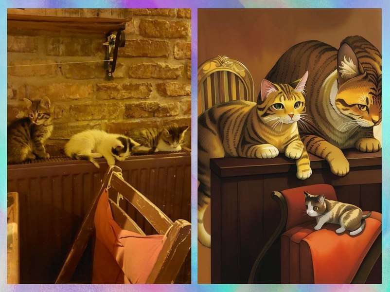 Котенок появился (или переместился) на сгенерированной картинке