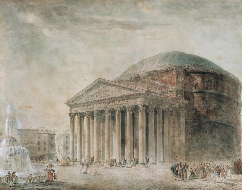 Жан Франсуа Тома де Томон. Рисунок. Вид Пантеона в Риме. 1787 г.