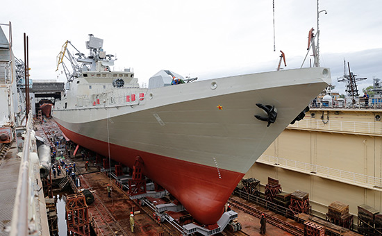 Спуск на&nbsp;воду сторожевого корабля &laquo;Адмирал Макаров&raquo;, 2015 год
