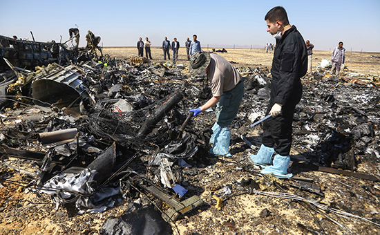 Место крушения российского самолета A321 в&nbsp;Египте