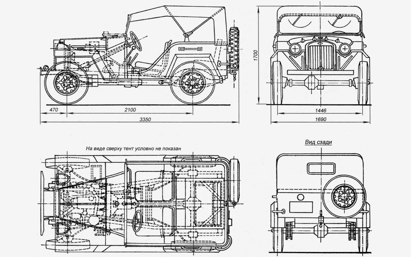 Стальной кузов ГАЗ-67 устанавливался на раму с лонжеронами закрытого типа. Двигатель, МКП4 и раздаточная коробка находятся в передней части автомобиля. Привод на заднюю ось с помощью карданного вала. Передний мост подключался водителем с помощью рычага. Подвеска всех колес зависимая рессорная. Для перевозки большого количества инструментов использовались четыре небольших ящика на передних крыльях, а также по бокам от заднего сиденья. Шины с грунтозацепами типа &laquo;расчлененная елка&raquo; размером 6,50-16.