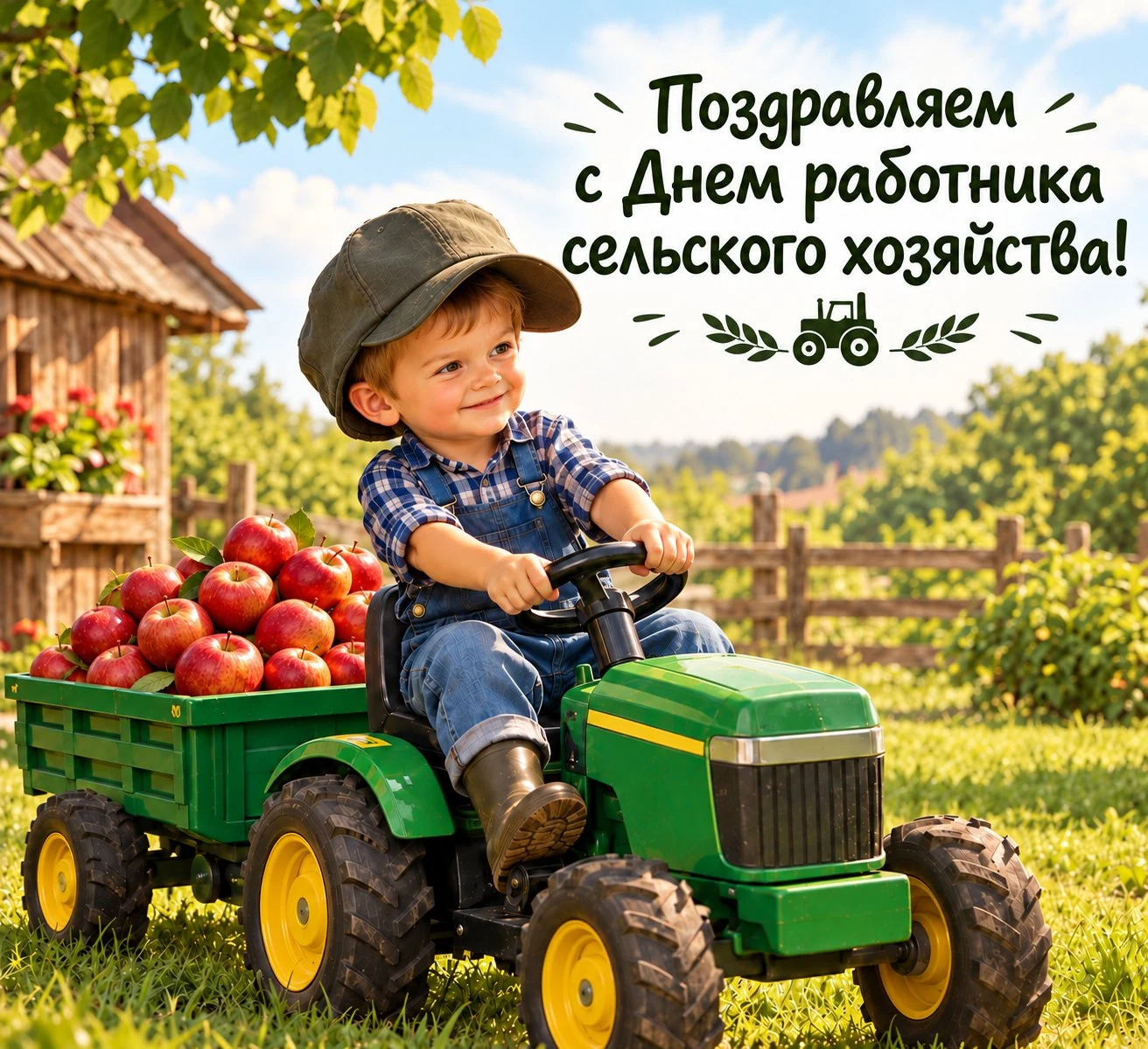 Прикольная поздравительная открытка ко Дню работника сельского хозяйства