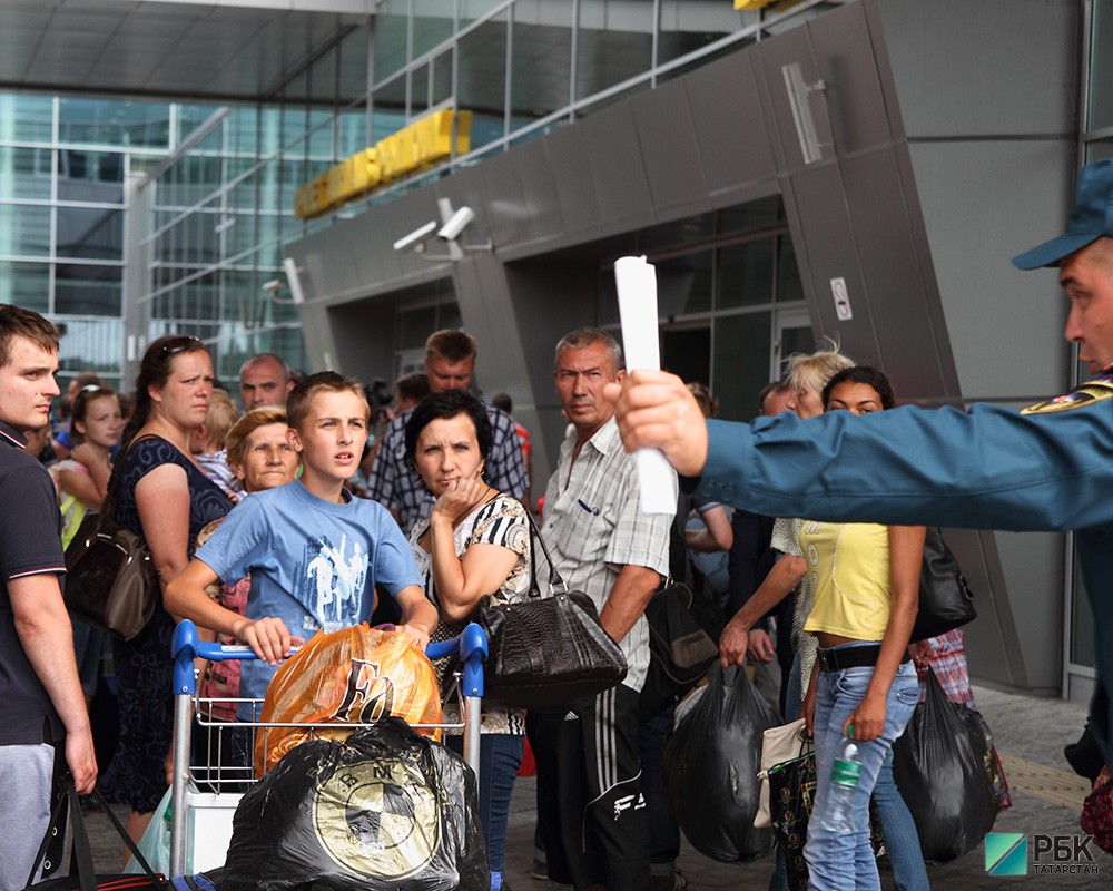 Прибытие беженцев с Украины.