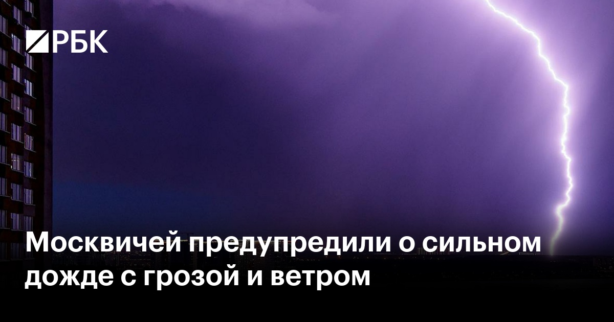 Москвичей предупредили о сильном дожде с грозой и ветром