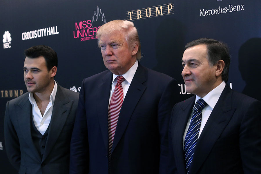 Эмин Агаларов, Дональд Трамп и Арас Агаларов (слева направо)