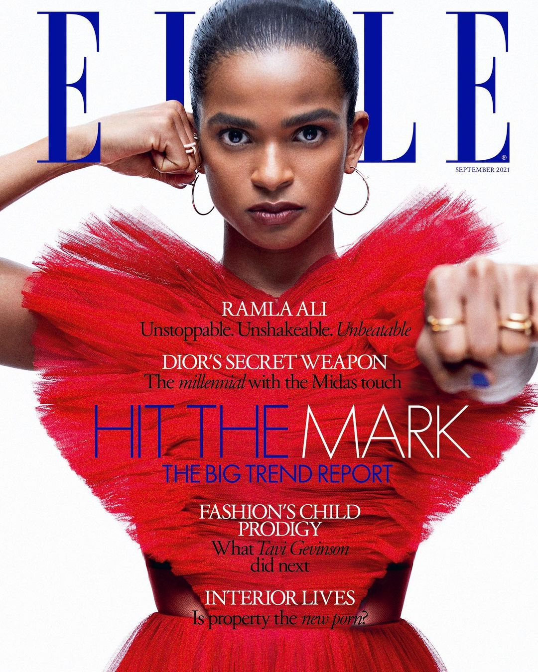 Рамла Али на обложке британского Elle, сентябрь 2021