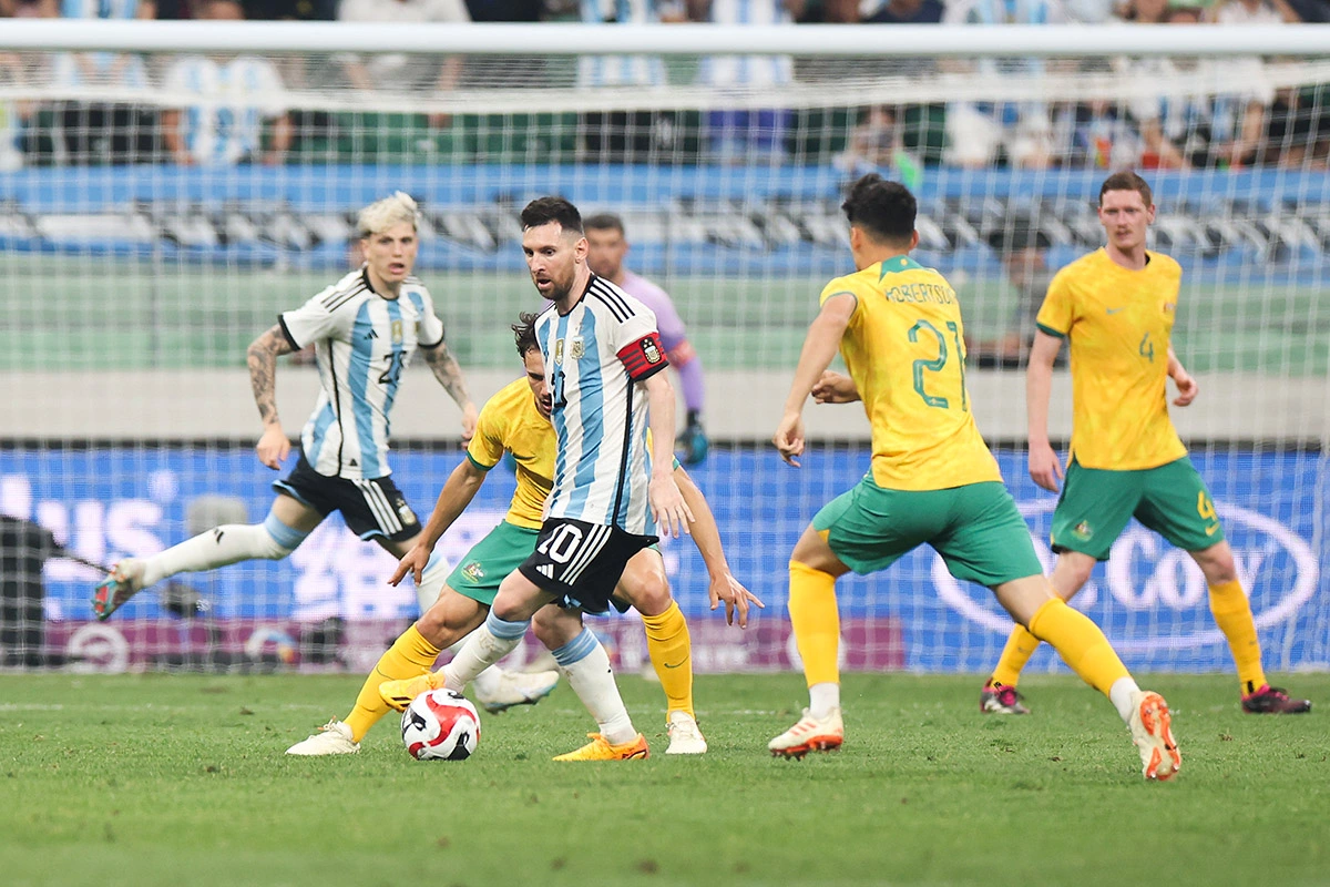 <p>Месси во время товарищеского матча между сборными Аргентины и Австралии, который состоялся 15 июня 2023 года на Стадионе Трудящихся в Пекине при почти 70 тыс. зрителях</p>