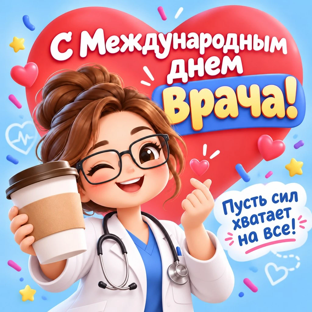 Смешная открытка к Международному дню врача
