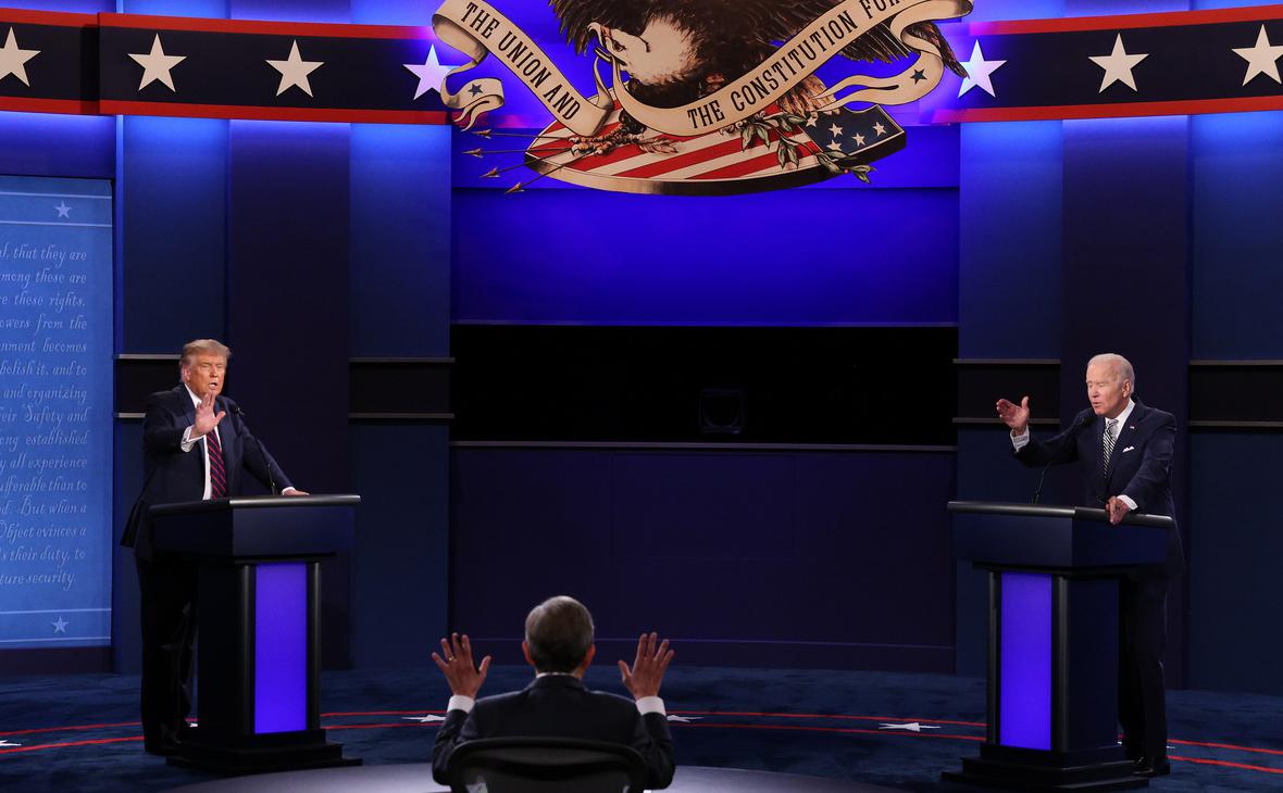 Дональд Трамп и Джо Байден на дебатах в сентябре 2020 года