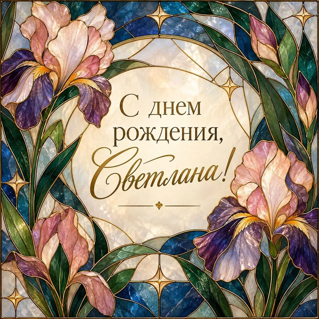 Оригинальная открытка с днем рождения Светлане