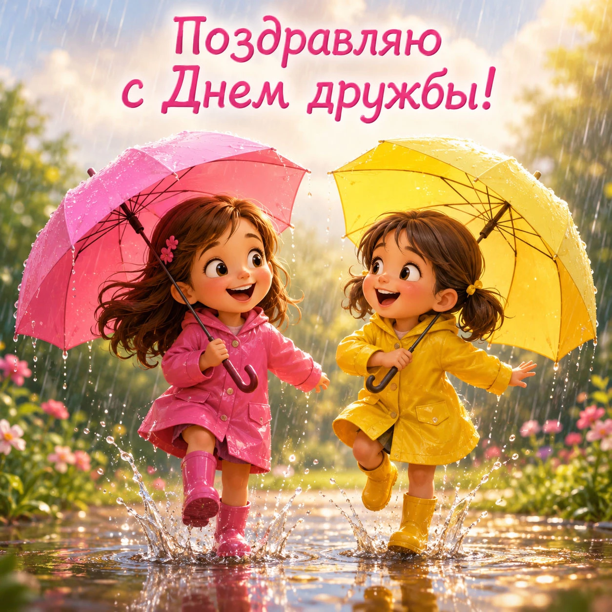Прикольная открытка ко Дню дружбы подруге