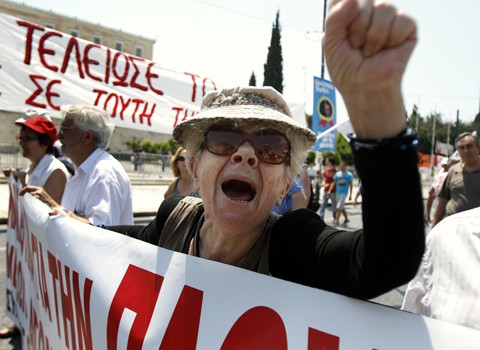 Акция протеста  в Афинах