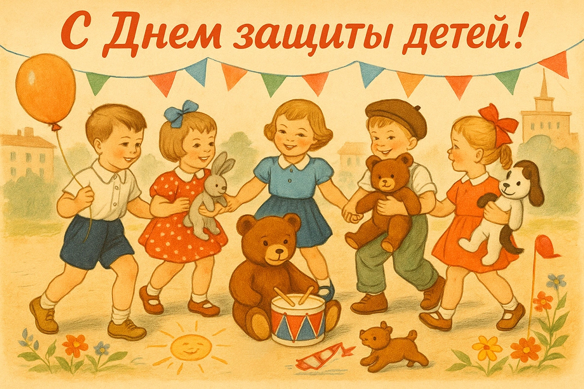 Открытки с Днем защиты детей. 30 красивых, советских открыток на 1 июня