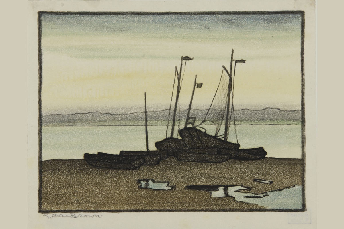 Элизабет-Кристи Остен-Браун, &laquo;Лодки на берегу&raquo;, 1908 год