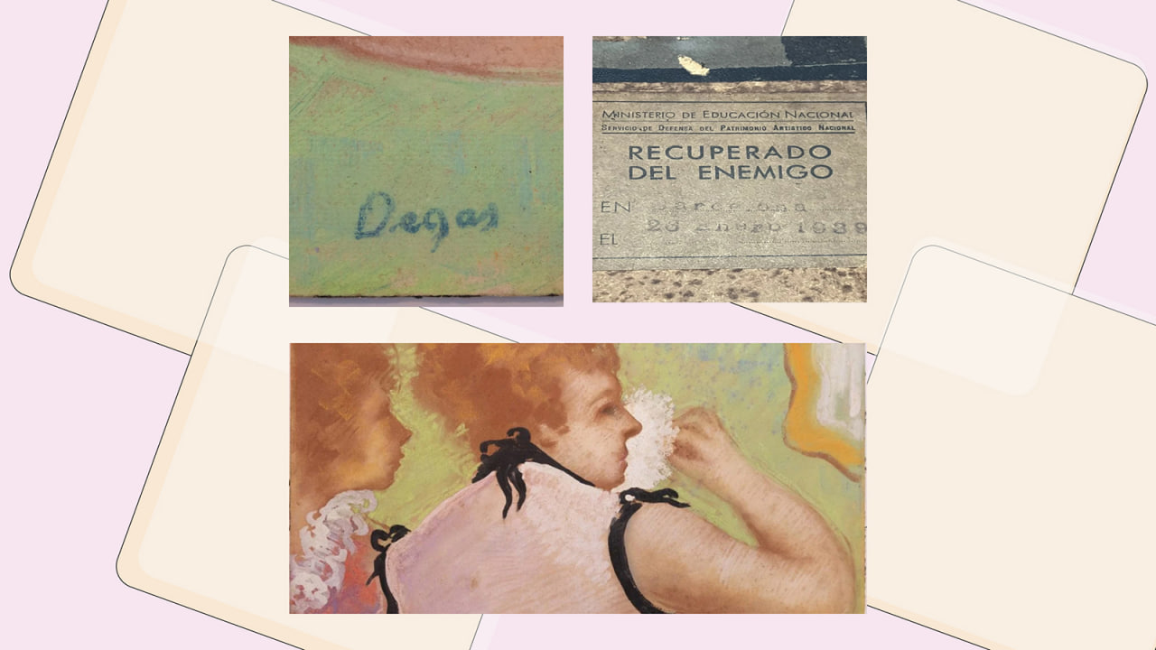 <p>Подпись Дега на картине &laquo;Похвала макияжу&raquo;</p>