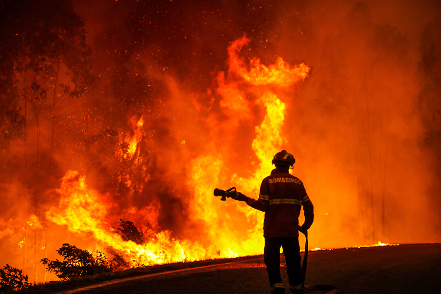 В тушении лесных пожаров в Португалии&nbsp;задействованы&nbsp;около 1,7 тыс. пожарных и более&nbsp;500 машин.