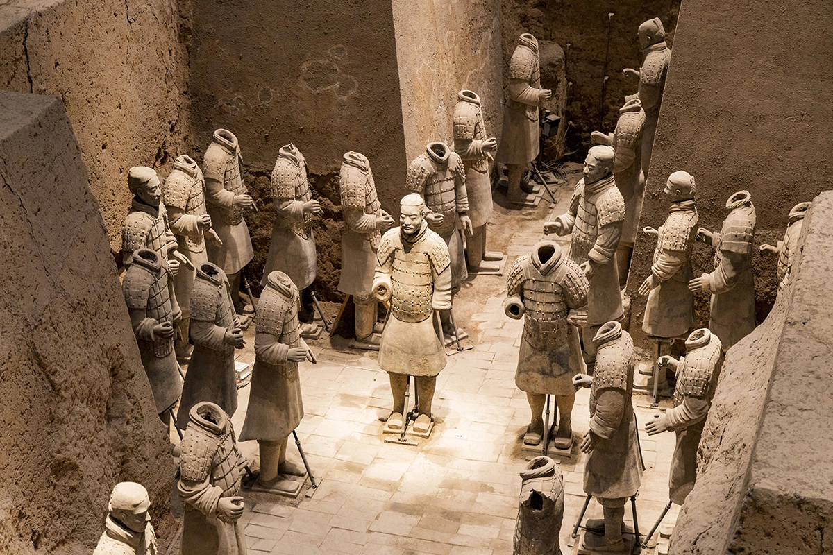 Терракотовая армия, терракотовые скульптуры, близ Сианя, Шэньси, Китай