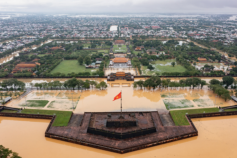 Вид сверху на затопленный Хюэ&nbsp;
&nbsp;