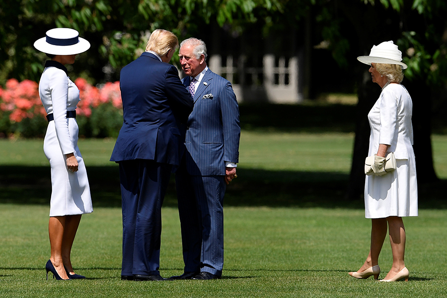 Слева направо: Мелания и Дональд Трамп, принц Чарльз и его жена Камилла