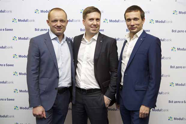 Основатели Модульбанка:&nbsp;Олег Лагута, Яков Новиков и Андрей Петров.