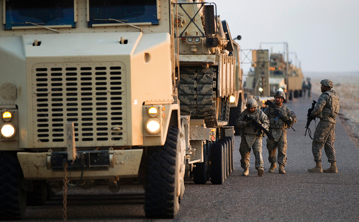 Колонна военной техники США в Ираке