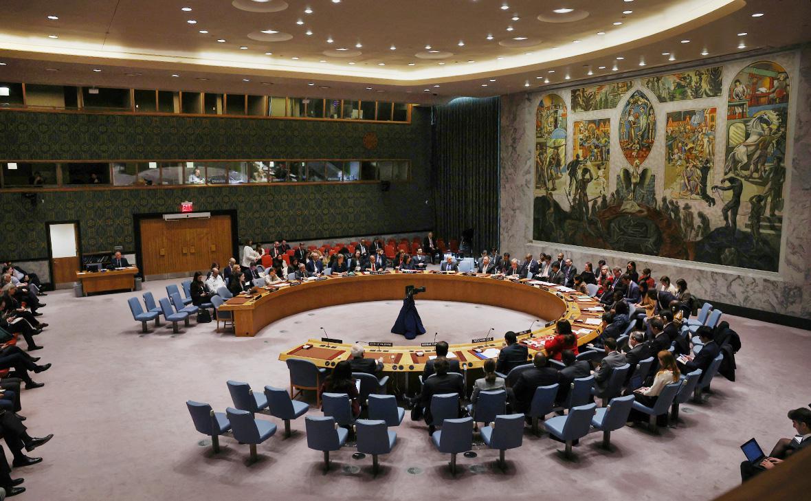 Антониу Гутерриш на заседании Совета Безопасности ООН в Нью-Йорке, США