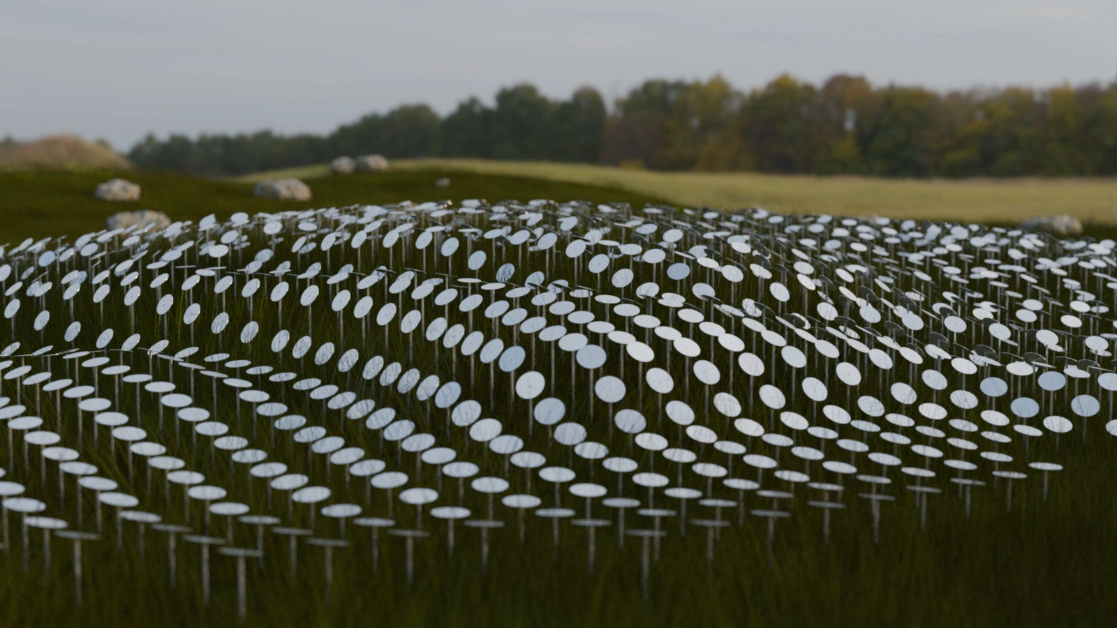 Арт-объект Flowers of the future для жилого экоквартала, авторы Сергей Дорохов и Николай Прокофьев (заказчик — BMS Development Group)