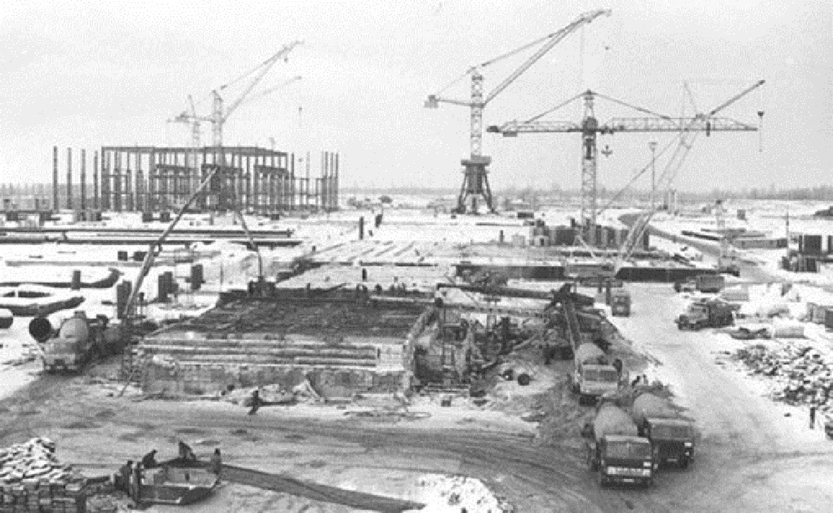 Строительство Башкирской АЭС в городе Агидель в 1980-х годах