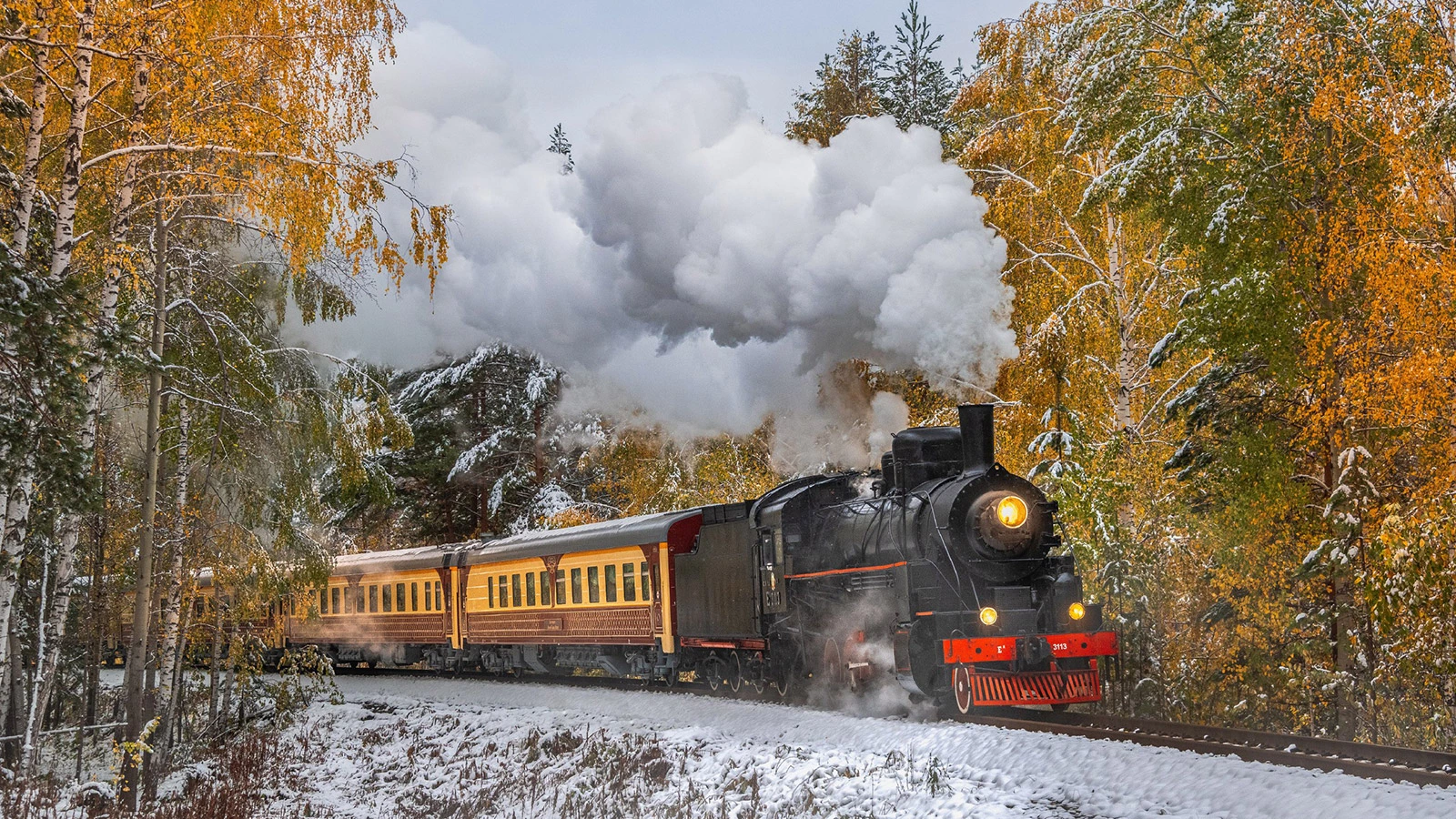 Vintage luxury train carriage with elegant dining setup